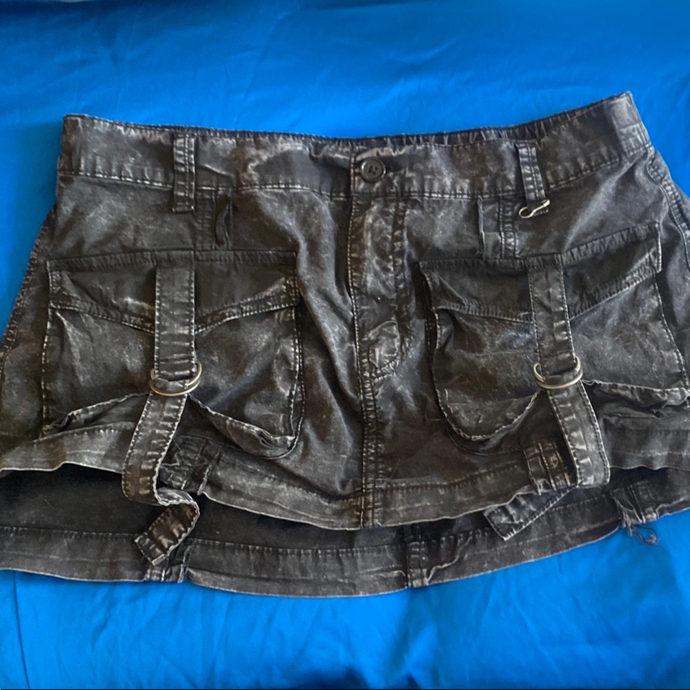 Forever 21 Black Mini Skirt with Buckle Accents